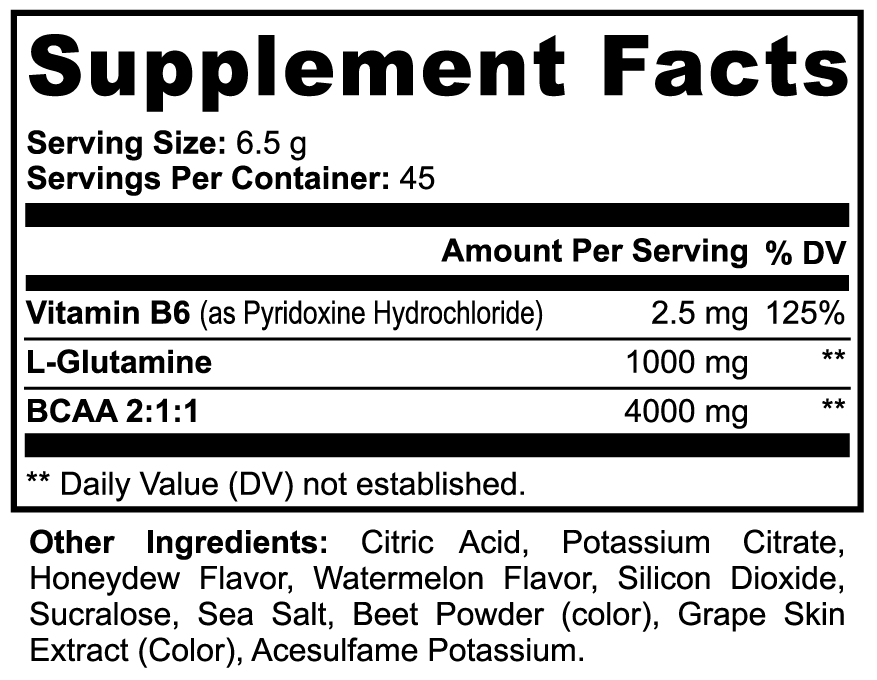 BCAA Powder - Post Workout Amino Acids Supplements  (Honeydew/Watermelon)