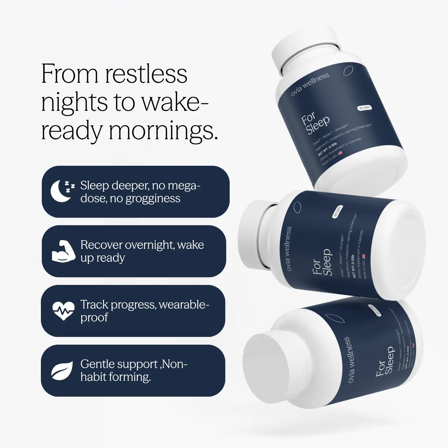 Natural Sleep Aid - Melatonin Supplement with GABA, Ashwagandha & Calming Botanicals (60 Caps)