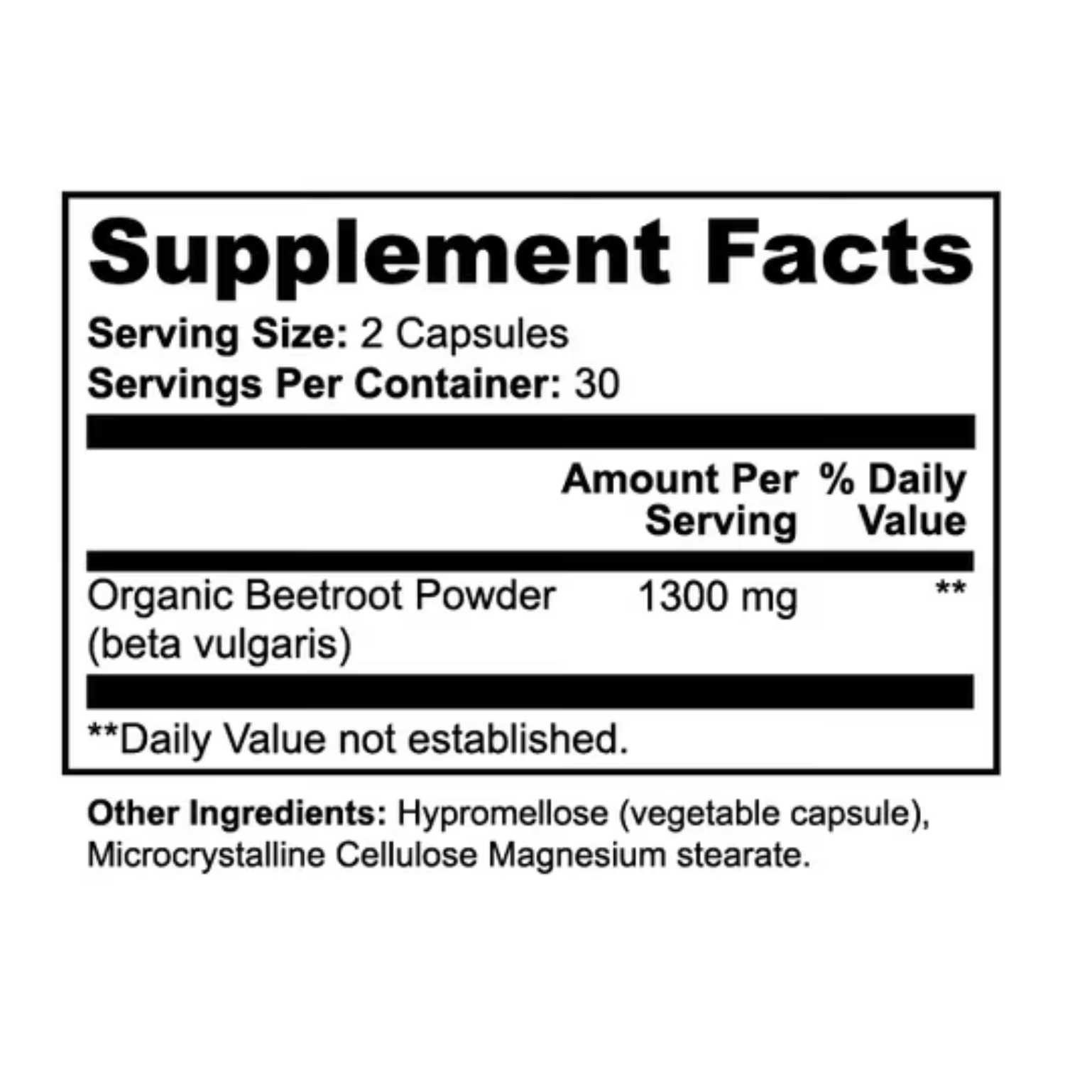 1300mg Organic Beetroot Capsules - Nitric Oxide Booster for Endurance & Performance (60 Caps)