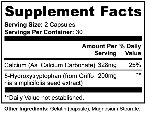 5-HTP Supplement - Natural 5-Hydroxytryptophan - Mood & Serotonin Support (60 Caps)