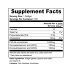 Omega-3 Fish Oil Supplement - EPA 180mg + DHA 120mg for Heart & Brain Health (100 Softgels)