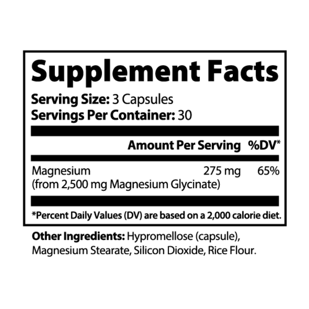 Magnesium Glycinate Supplement 2,500mg - Sleep & Muscle Recovery (90 Count)