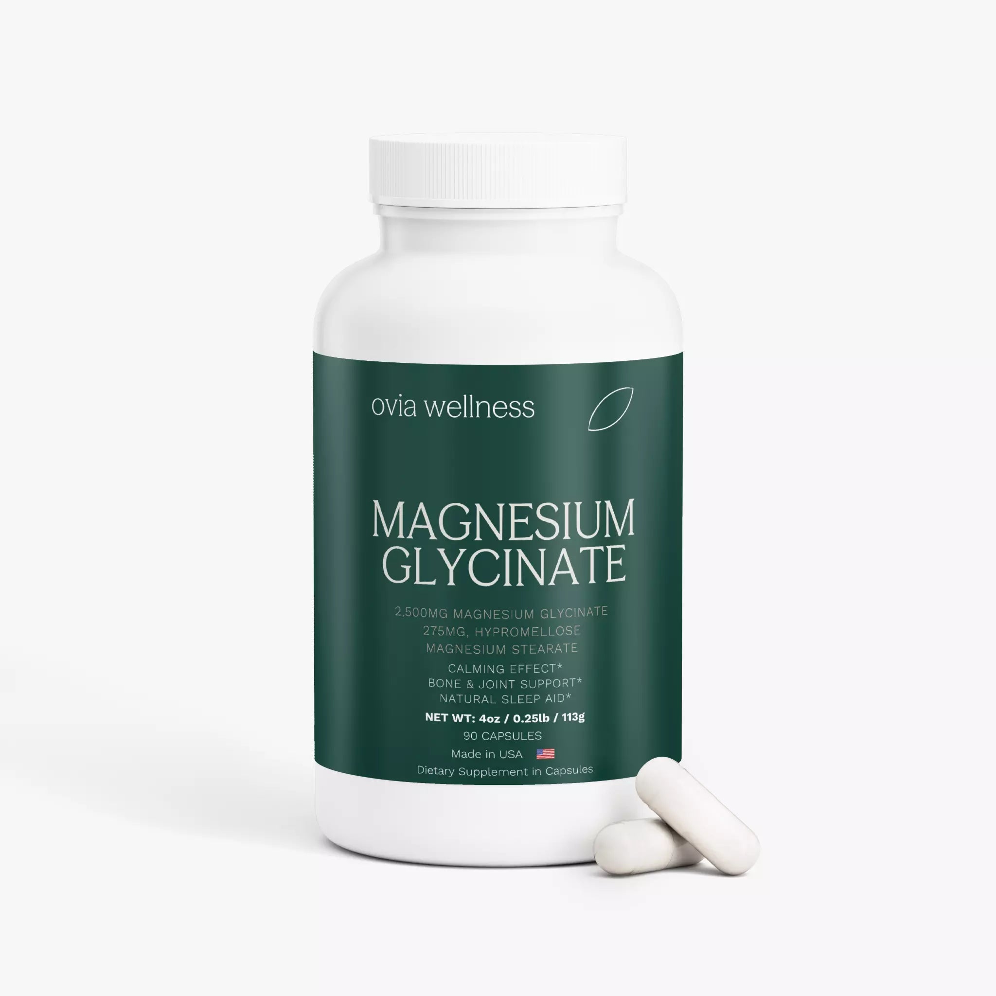 Magnesium Glycinate Supplement 2,500mg - Sleep & Muscle Recovery (90 Count)