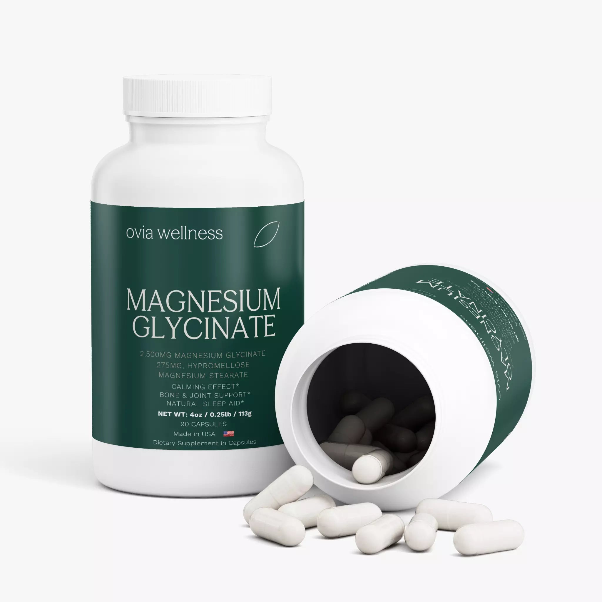 Magnesium Glycinate Supplement 2,500mg - Sleep & Muscle Recovery (90 Count)