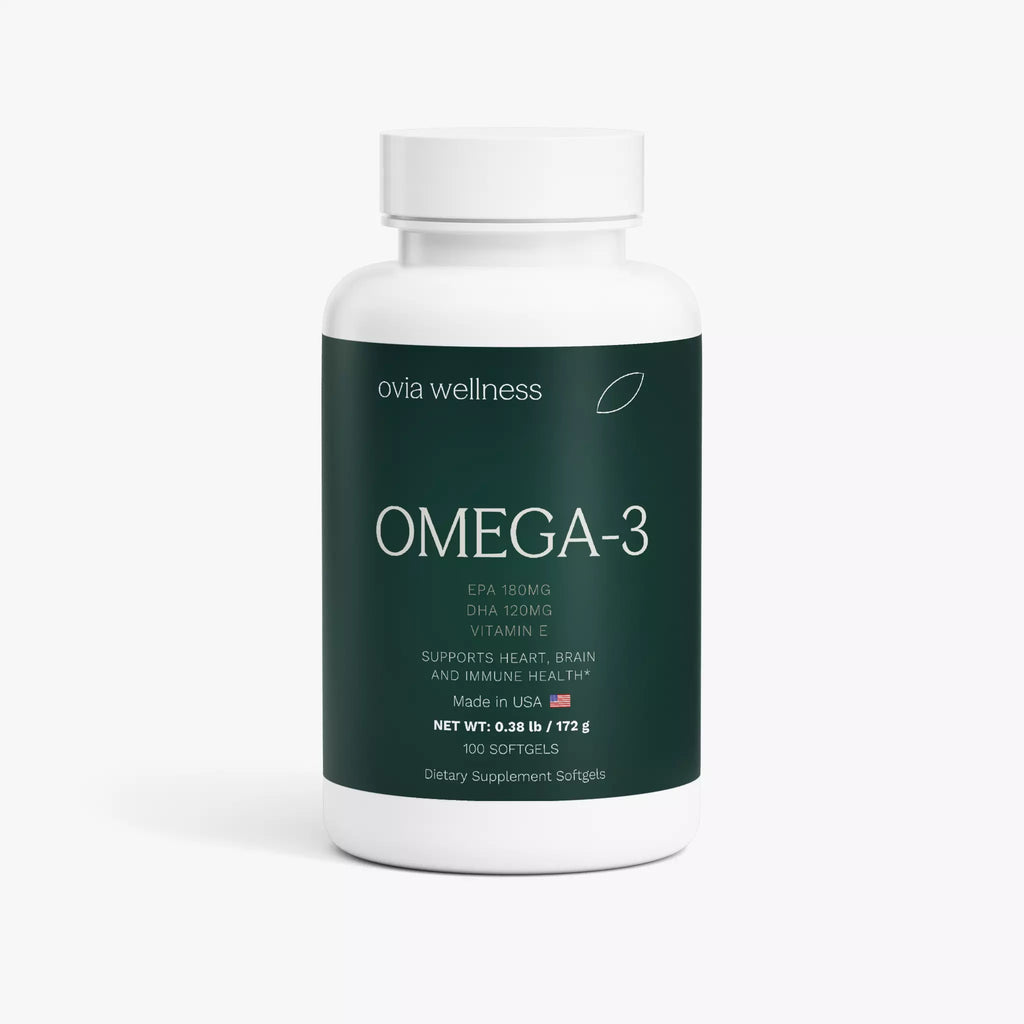 Omega-3 Fish Oil Supplement - EPA 180mg + DHA 120mg for Heart & Brain Health (100 Softgels)