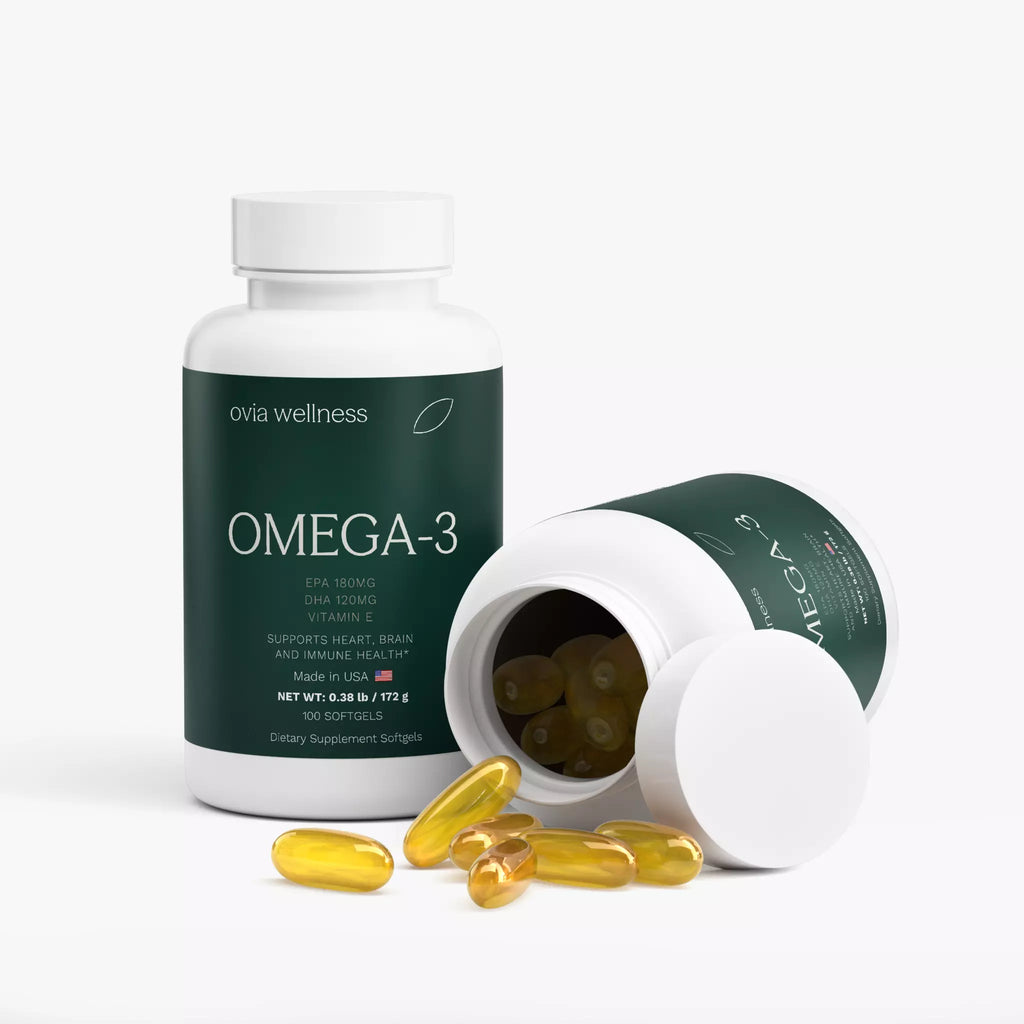 Omega-3 Fish Oil Supplement - EPA 180mg + DHA 120mg for Heart & Brain Health (100 Softgels)